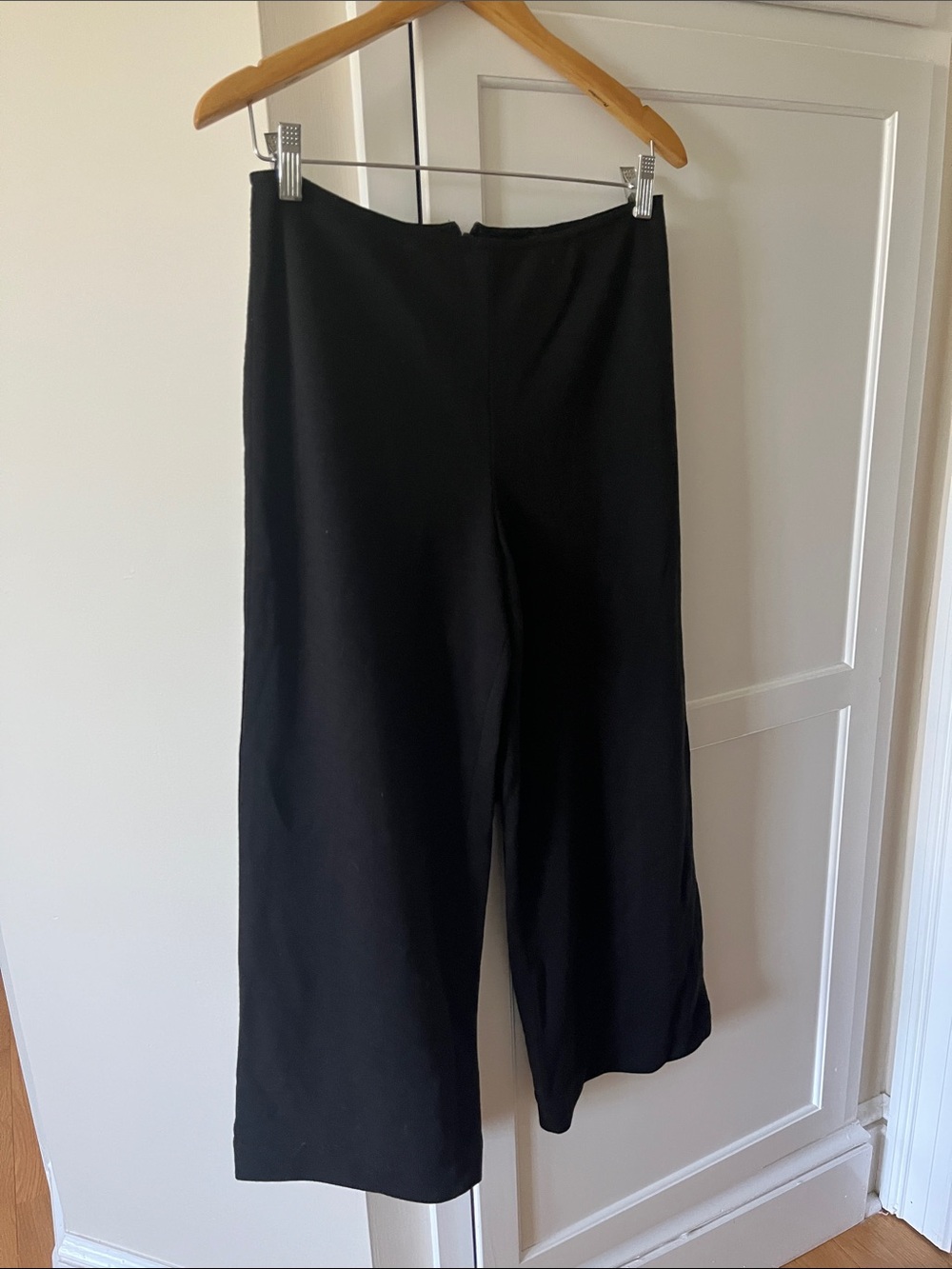 Vintage Black Wool Ellen Tracy Wide-Leg Women's Pants